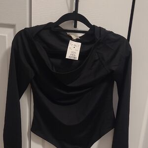 Free People Black Long Sleeve Top